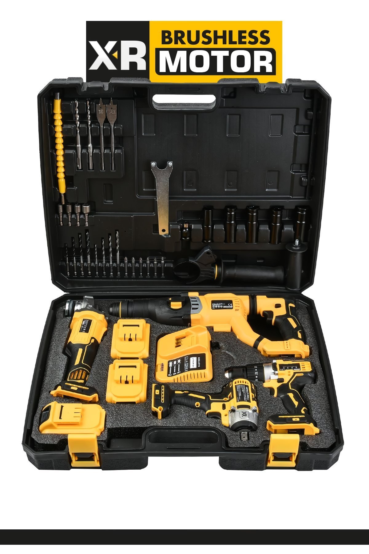 Dewalt EEA334 Profesyonel 4lü Makine Seti Vidalama Somun Sıkma Kırıcı Delici Hilti Taşlama Taşıma Çantası
