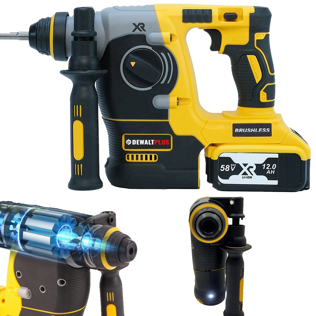 Dewalt EEA341 Profesyonel Kömürsüz Akülü 4 lü Set Vidalama, Kırıcı Delici Hilti, 450nm Somun Sıkma ve Avuç Taşlama