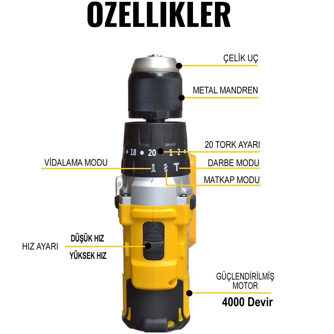Dewalt plus 5ah şarjlı matkap ve özellikleri