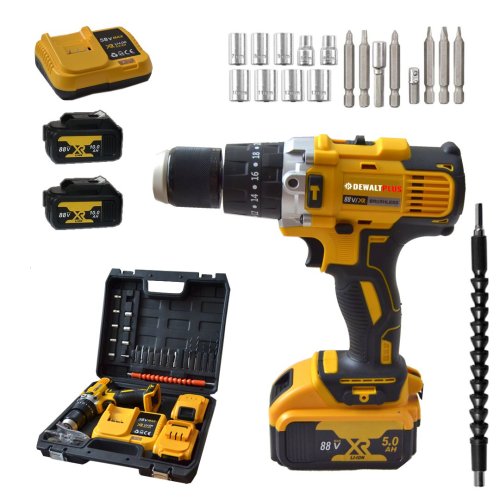 DewaltPlus EEA102 88vf (Çelik Gövdeli) Darbeli Şarjlı Vidalama Matkap Seti