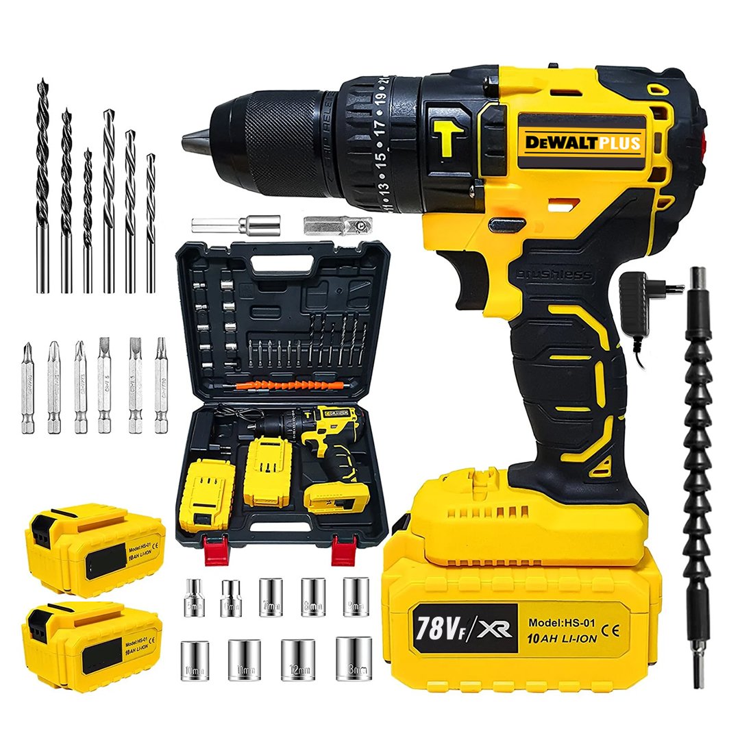 DewaltPlus EEA369 78vf 10ah Darbeli Çift Batarya Vidalama Matkap Seti