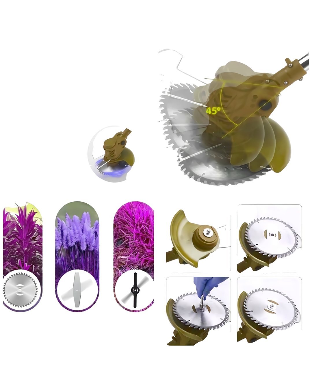 DewaltPlus EEA423 Çift Akülü 58Vf Şarjlı Ot, Dal, Çim Biçme Makinesi (Sarı) parçaları