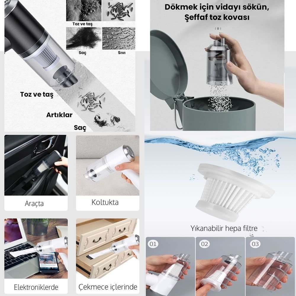 Ekinler kablosuz mini süpürge