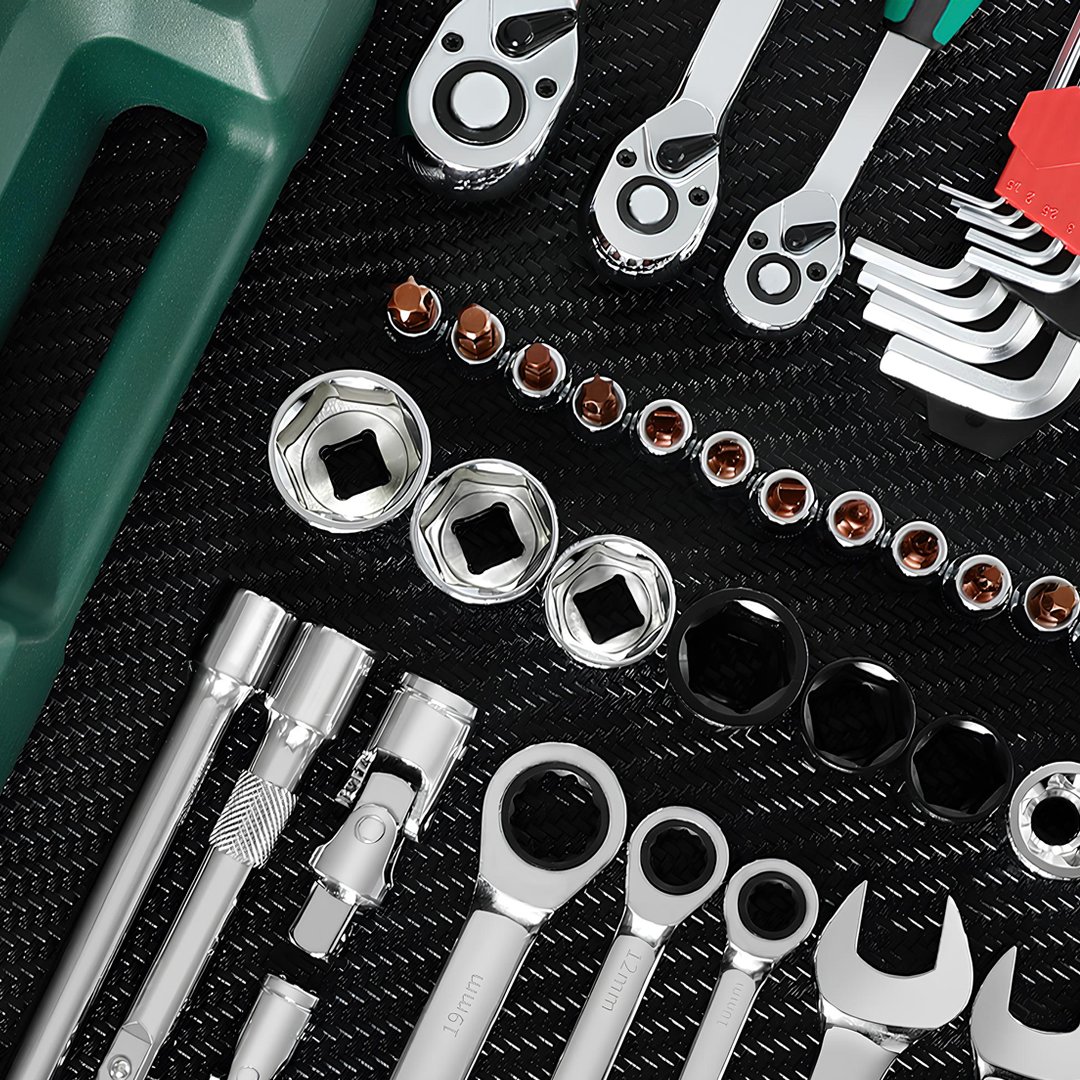 Ekinler El Aletleri EEA395 Tam Profesyonel 216 Parçal 72 Diş Eğik Cırcır Lokma Takımı Oto Tamirci Seti (Yeşil) çantası
