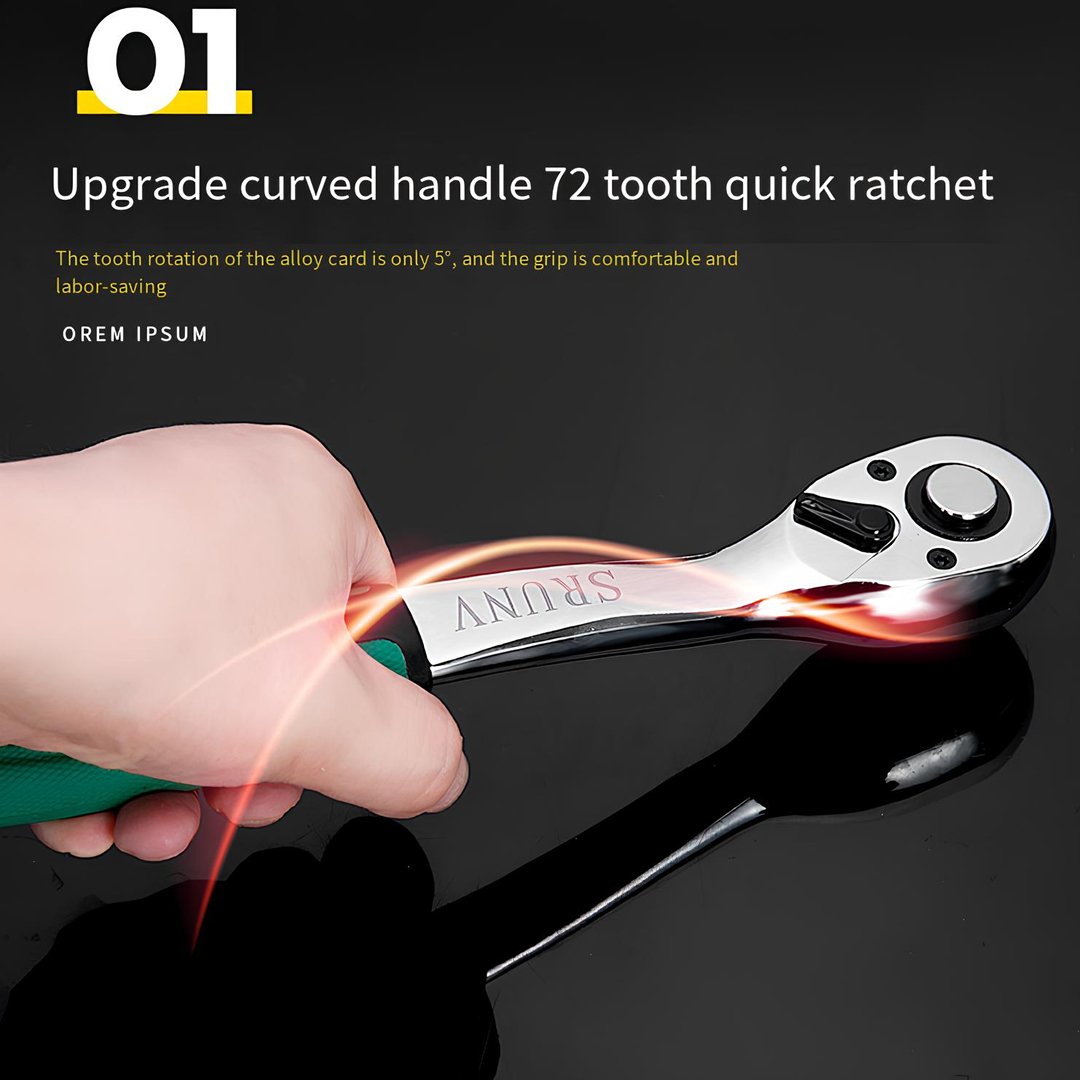 Ekinler El Aletleri EEA395 Tam Profesyonel 216 Parçal 72 Diş Eğik Cırcır Lokma Takımı Oto Tamirci Seti (Yeşil) kullanımı