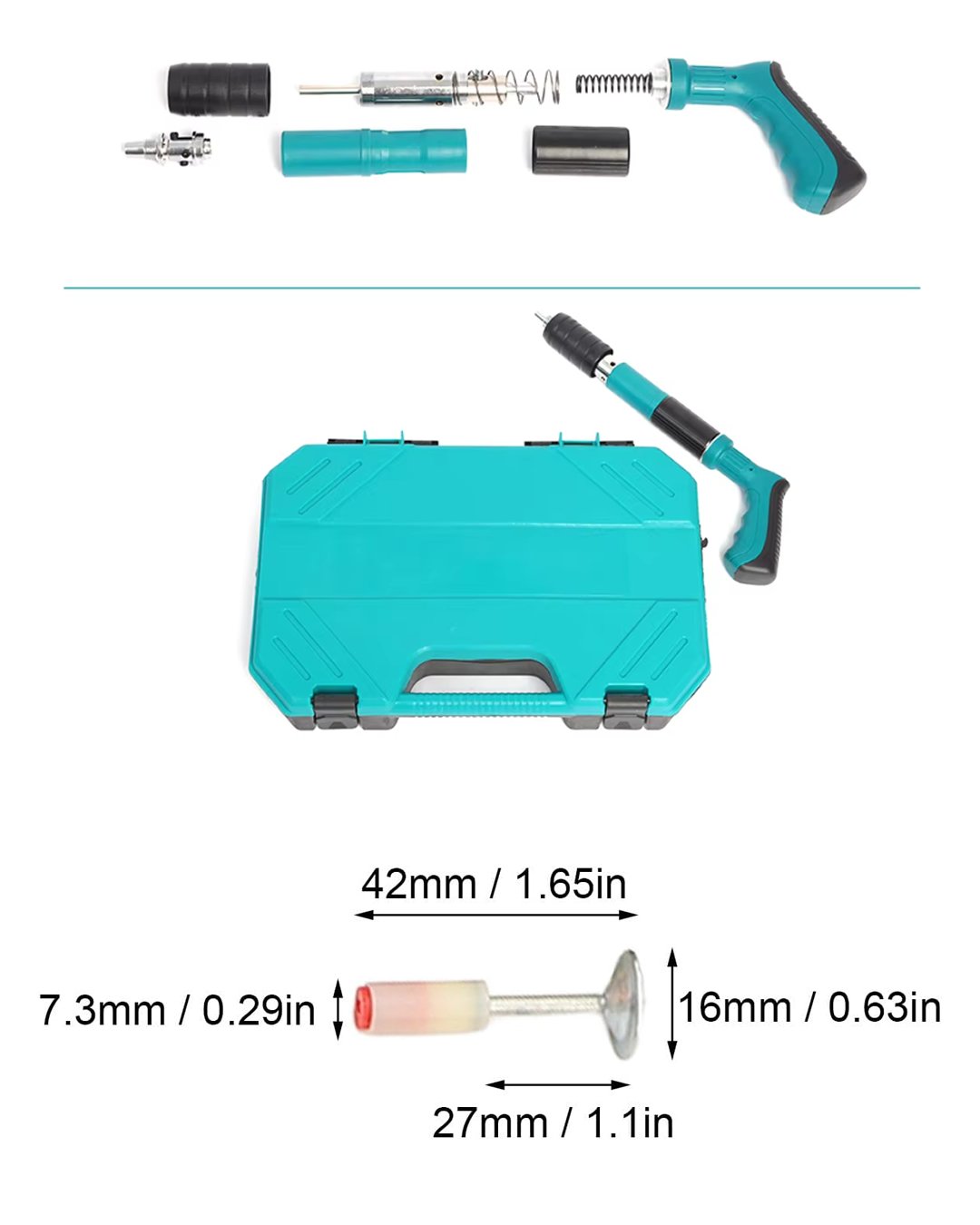 Ekinler El Aletleri EEA413 Mekanik Çivi Tabancası Beton Çelik Çivi Tabancası + 100 Adet Pul Başlı Barutlu Çivi model ve fiyatlar