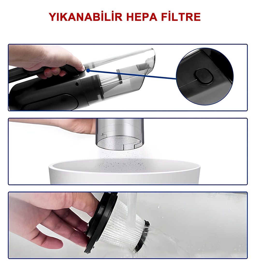 Emka 5630 Araç içi Oto Süpürge Lastik Şişirme hepafiltre