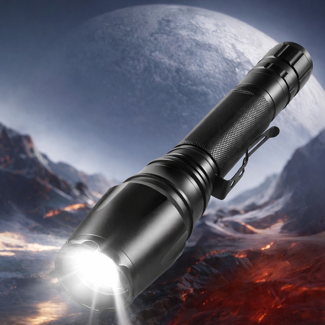 Farissu Q-MAX PS2900 3000 Lümen Şarjlı El Feneri Tüfek Aparatlı Zoomlu Profesyonel Avcı Feneri