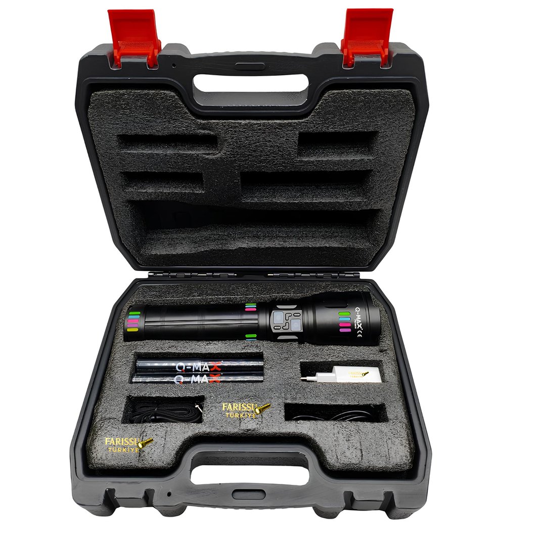 Farissu Q-MAX PS3900 11000 Lümen 110W Zoomlu Şarjlı El Feneri – 27.200 mAh Powerbank Özellikli Profesyonel Işık Gücü kutusu