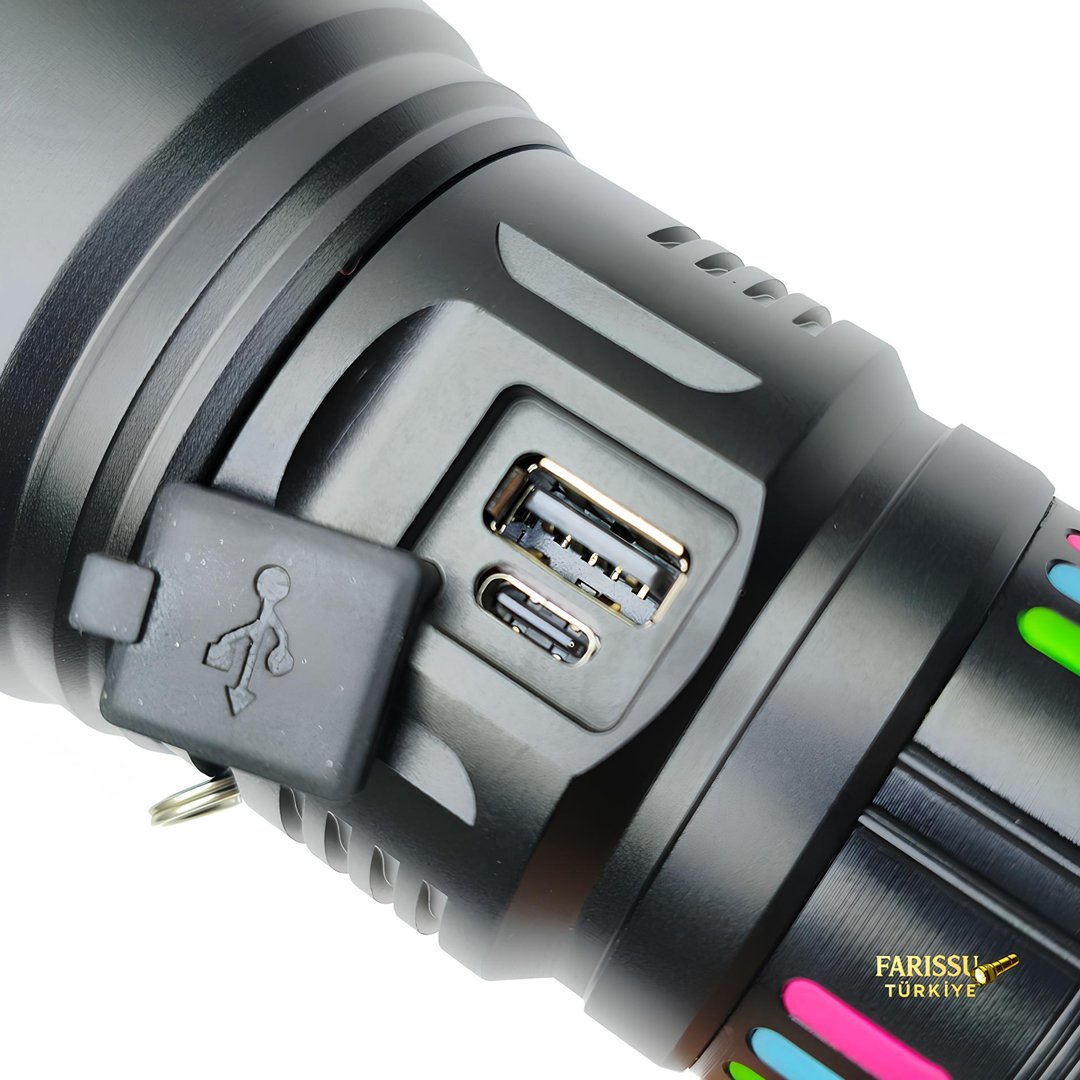 Farissu Q-MAX PS3900 11000 Lümen 110W Zoomlu Şarjlı El Feneri – 27.200 mAh Powerbank Özellikli Profesyonel Işık Gücü özellikleri
