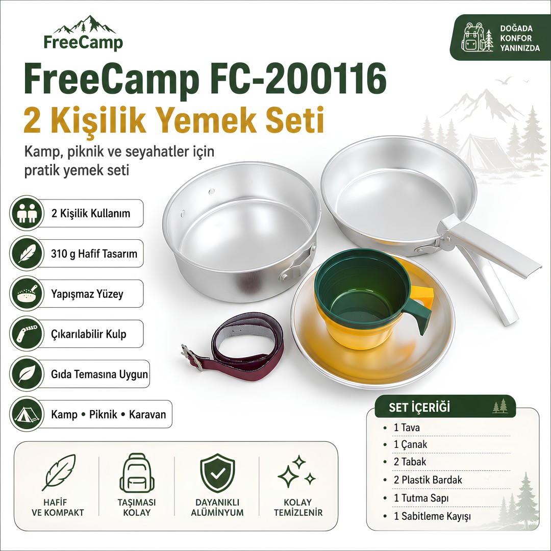 FreeCamp FC-200116 2 Kişilik Yemek Seti model ve fiyatları