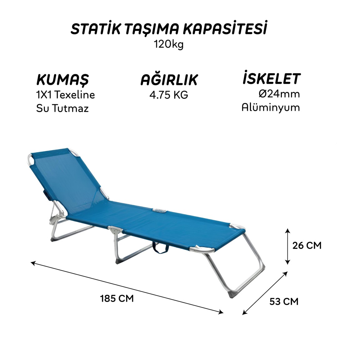 FreeCamp FC-230400 Neon Katlanır Şezlong Su Tutmaz Kumaş teknik özellikleri