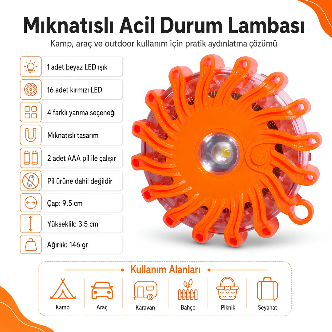 FreeCamp FC-380190 Mıknatıslı Acil Durum Lambası model fiyatları