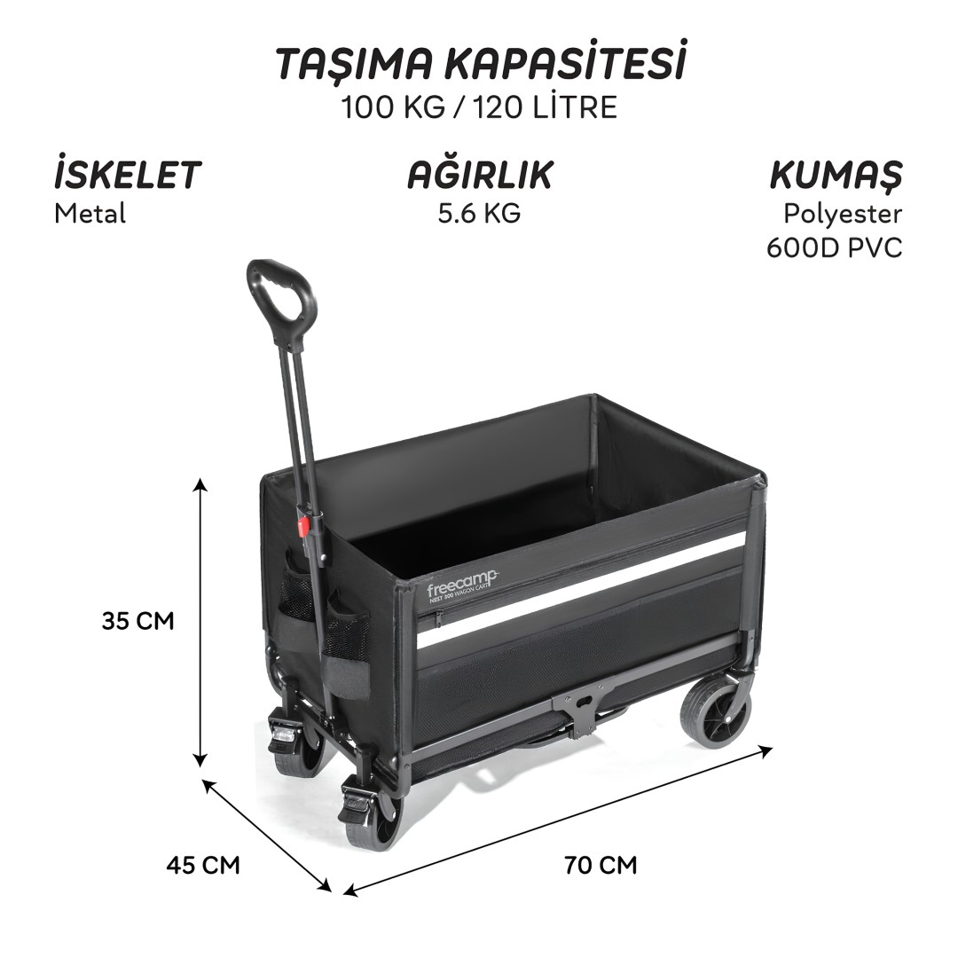 Freecamp Fc Nest 300 Katlanir Kilit Tekerli Wagon Araba Teknik Ozellikleri