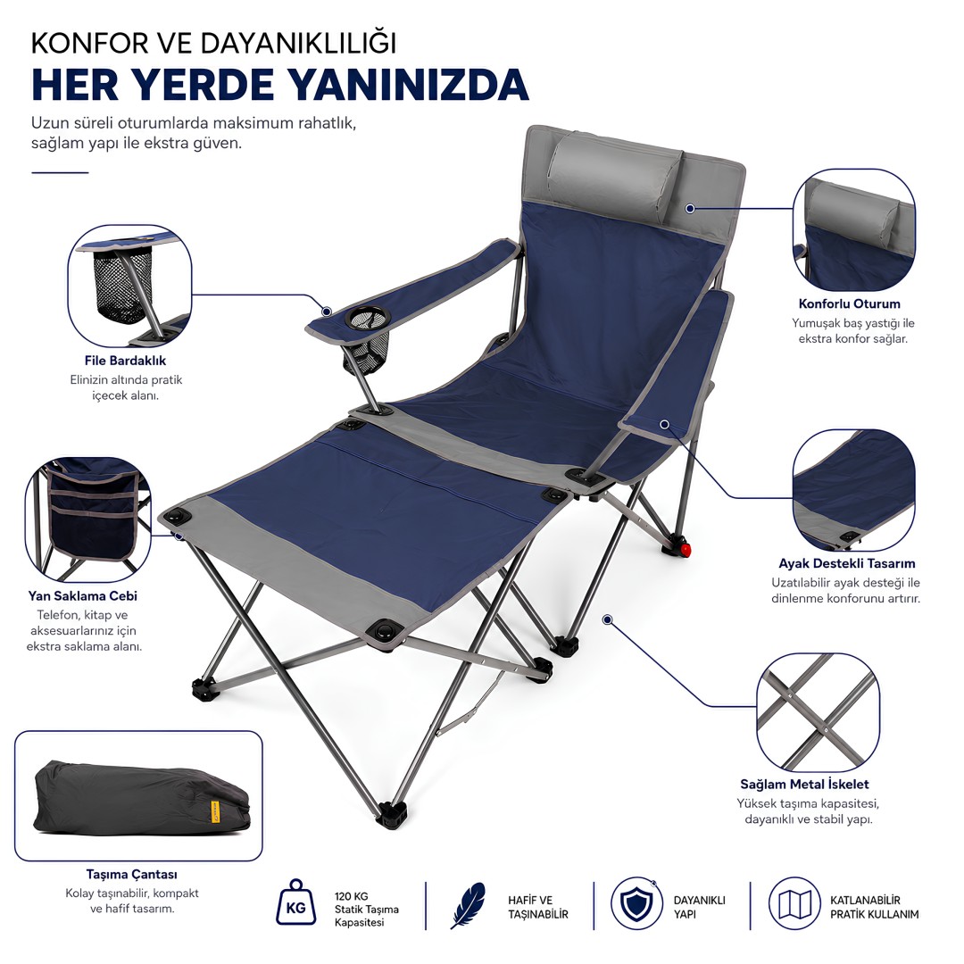 FreeCamp FC-PHOENIX-205929-LCT Phoenix Katlanır Masalı Baş Destekli Sandalye model ve fiyatlar
