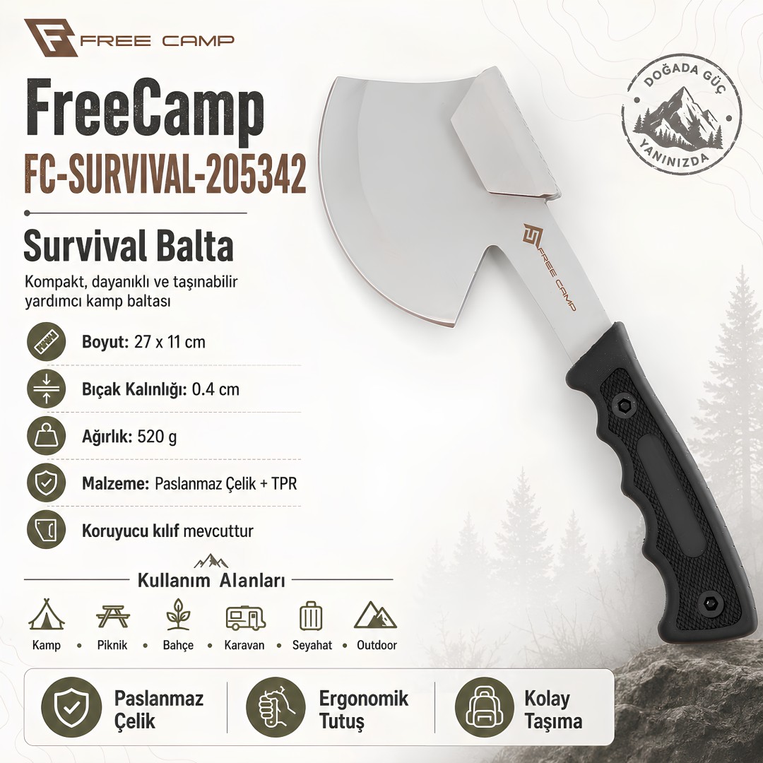 FreeCamp FC-SURVIVAL-205342 Survival Balta model ve fiyatlar 