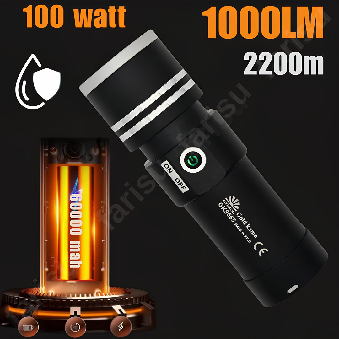 Gold Kama GK9565 Şarjlı El Feneri 100W 6000mAh Powerbank Zoomlu Ultra Güçlü LED Fener kullanım alanları