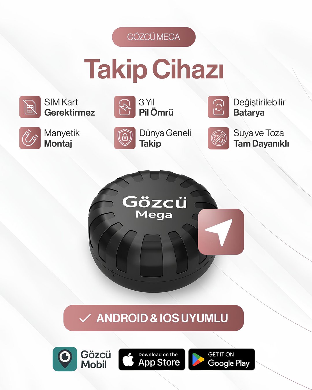 Gözcü Mobil Mega GM001 Profesyonel GPS Takip Cihazı model ve fiyatlar