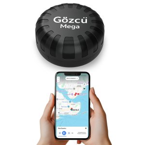Gözcü Mobil Mega GM001 Profesyonel GPS Takip Cihazı – iOS ve Android Uyumlu Araba, Motor, Valiz, Evcil Hayvan Mıknatıslı Takip Cihazı (Siyah)