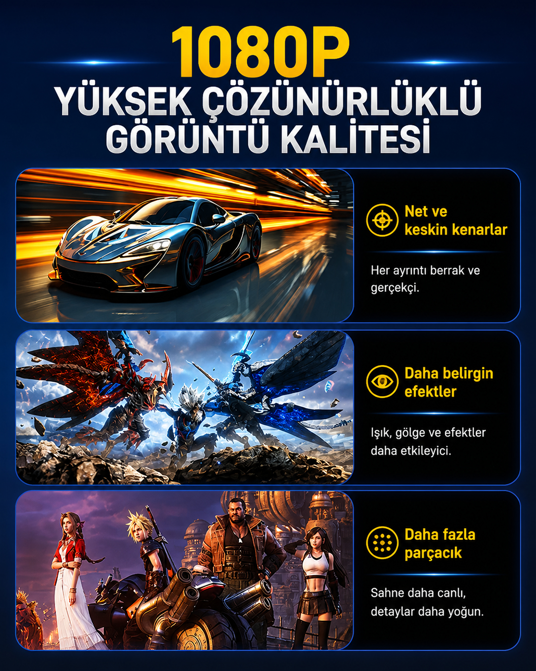Gs5 Pro Kablosuz Çift Kol Yeni Nesil Oyun Konsolu Uyumlu 4k-hdmı 53 Emulatör 20000 Oyunlu 2.4g Gaming Atari 1080 piksel çözünürlük