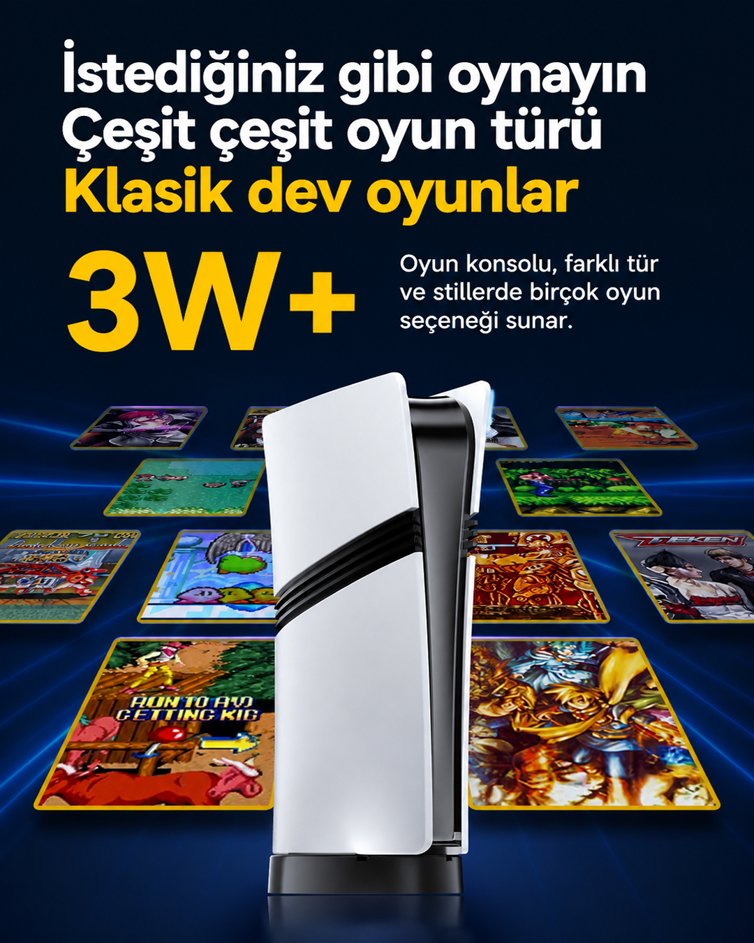 Gs5 Pro Kablosuz Çift Kol Yeni Nesil Oyun Konsolu Uyumlu 4k-hdmı 53 Emulatör 20000 Oyunlu 2.4g Gaming Atari içeriği