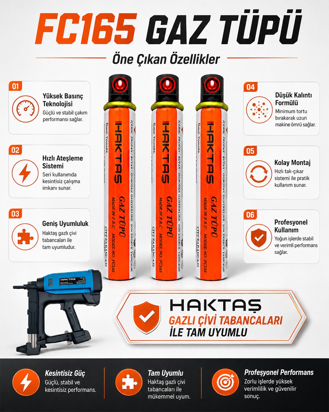 haktas fc165 civi tabancası icin 3lu gaz ekonomik paketi fiyatları ve ozellikleri