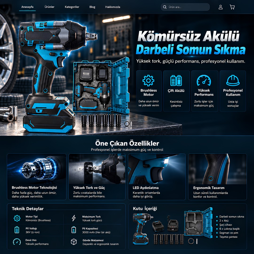 Haktas Hkt 507 Komursuz Akulu Somun Sikma 600nm Ozellikler