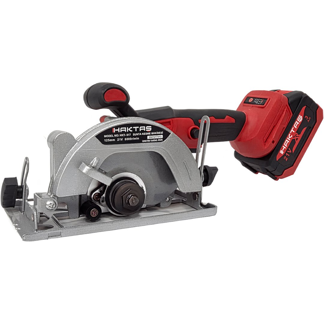 Haktaş HKT1025 Yeni Nesil Kırmızı 10 lu Kömürsüz Akülü Makine Seti 21V 3ah sunta kesme özelliği
