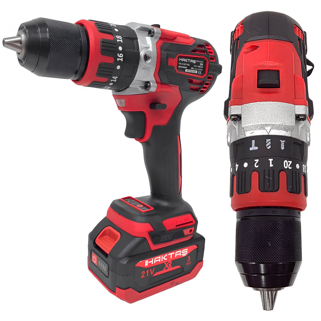 Haktaş HKT1025 Yeni Nesil Kırmızı 10 lu Kömürsüz Akülü Makine Seti 21V 3ah vidalama özellikleri