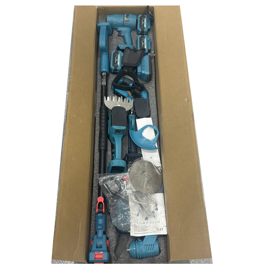 Haktaş HKT1230 6 ürün 1 Arada Akülü Bahçe Bakım Seti 21V 3Ah kutusu