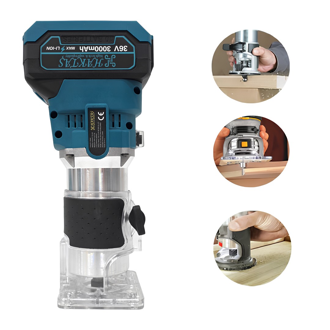 Haktaş HKT789 36V Çift Akülü Freze Makinesi 6 Kademe Devir Ayarlı | 6mm Profesyonel Ahşap Freze