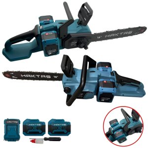 Haktaş SC5816 Profesyonel Kömürsüz Akülü 21V 4.5Ah Çift Akü Şarjlı Zincirli Testere Kesim Motoru