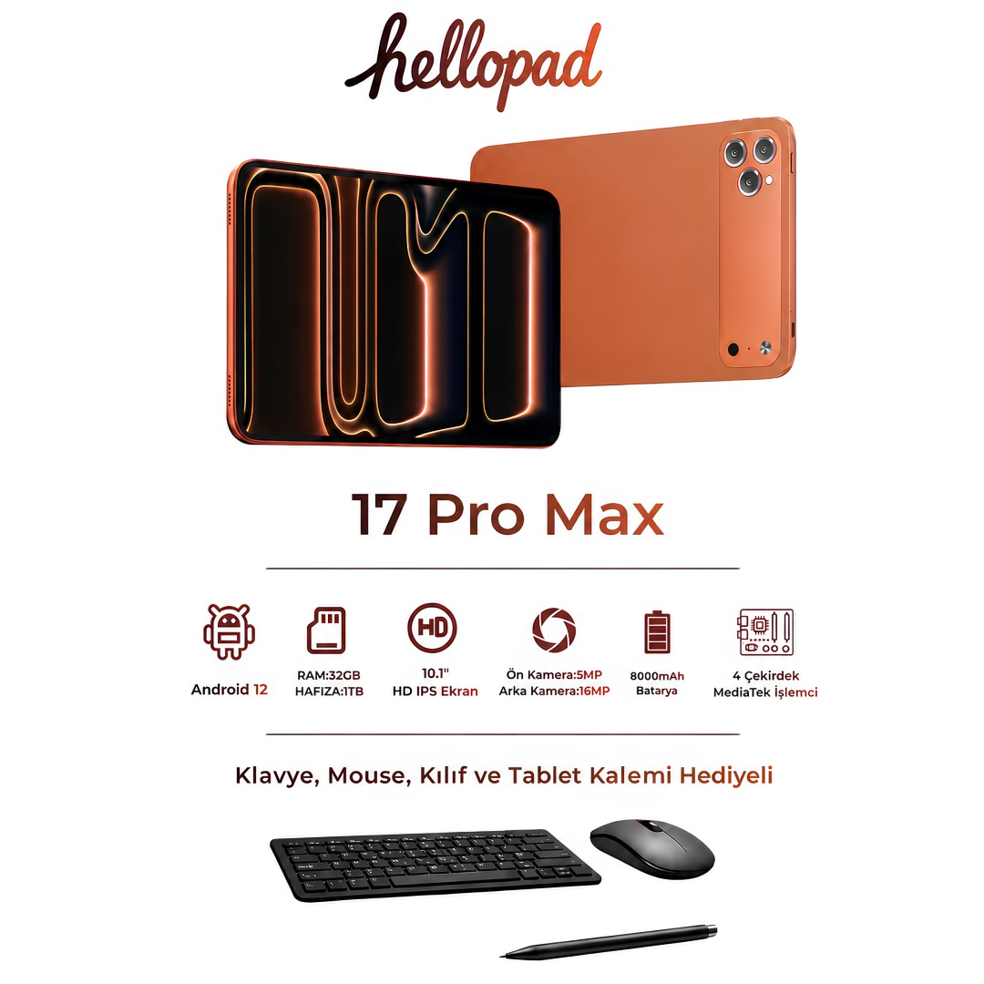 Harvox Hellopad Hp 17pro Max 32gb 1tb 10 1 Inc Tablet Seti Teknik Ozellikleri