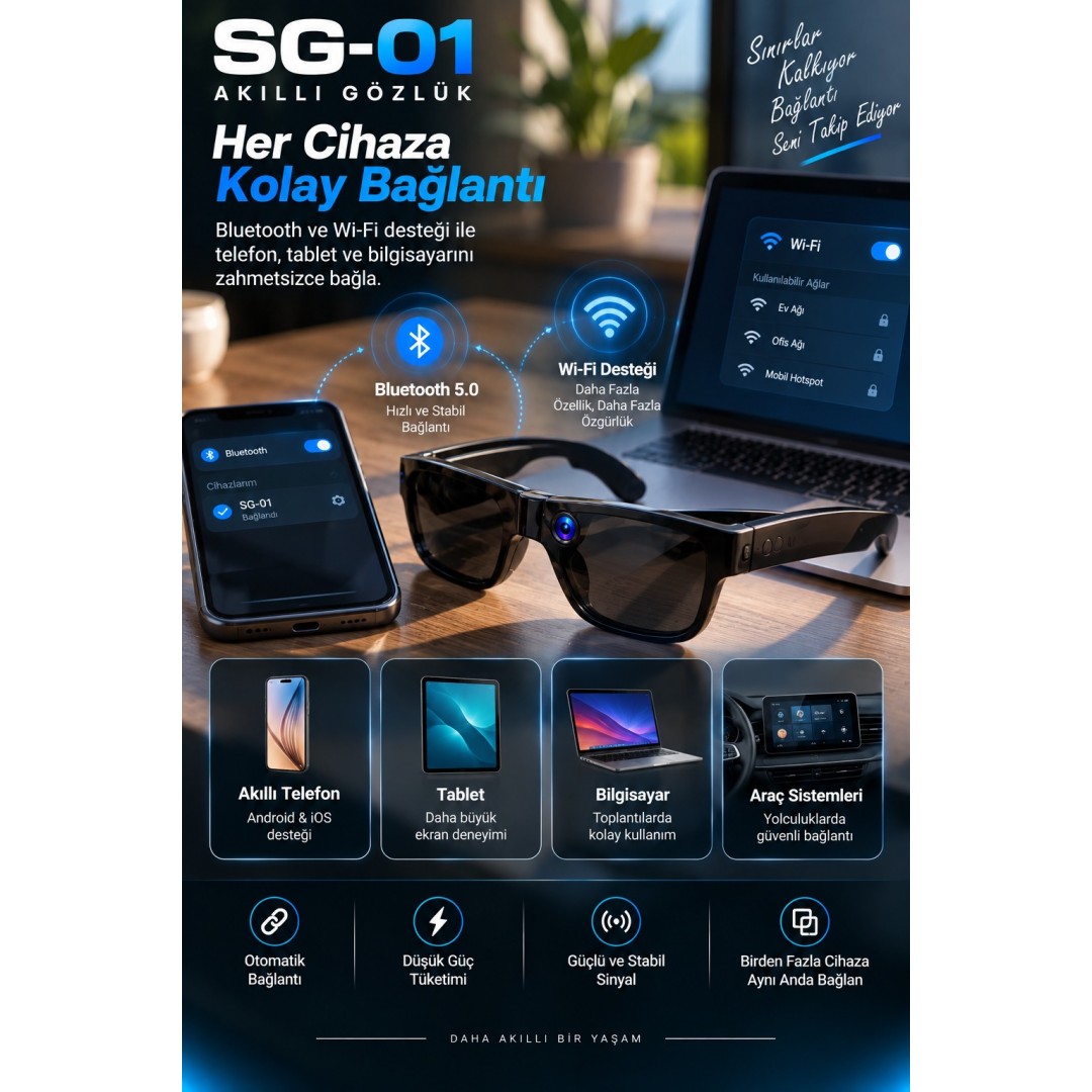 Harvox Sg 01 8 Mp Kamerali Akilli Gozluk 1080p Video Kayit Wifi Bluetooth Yapay Zeka Ai Ceviri