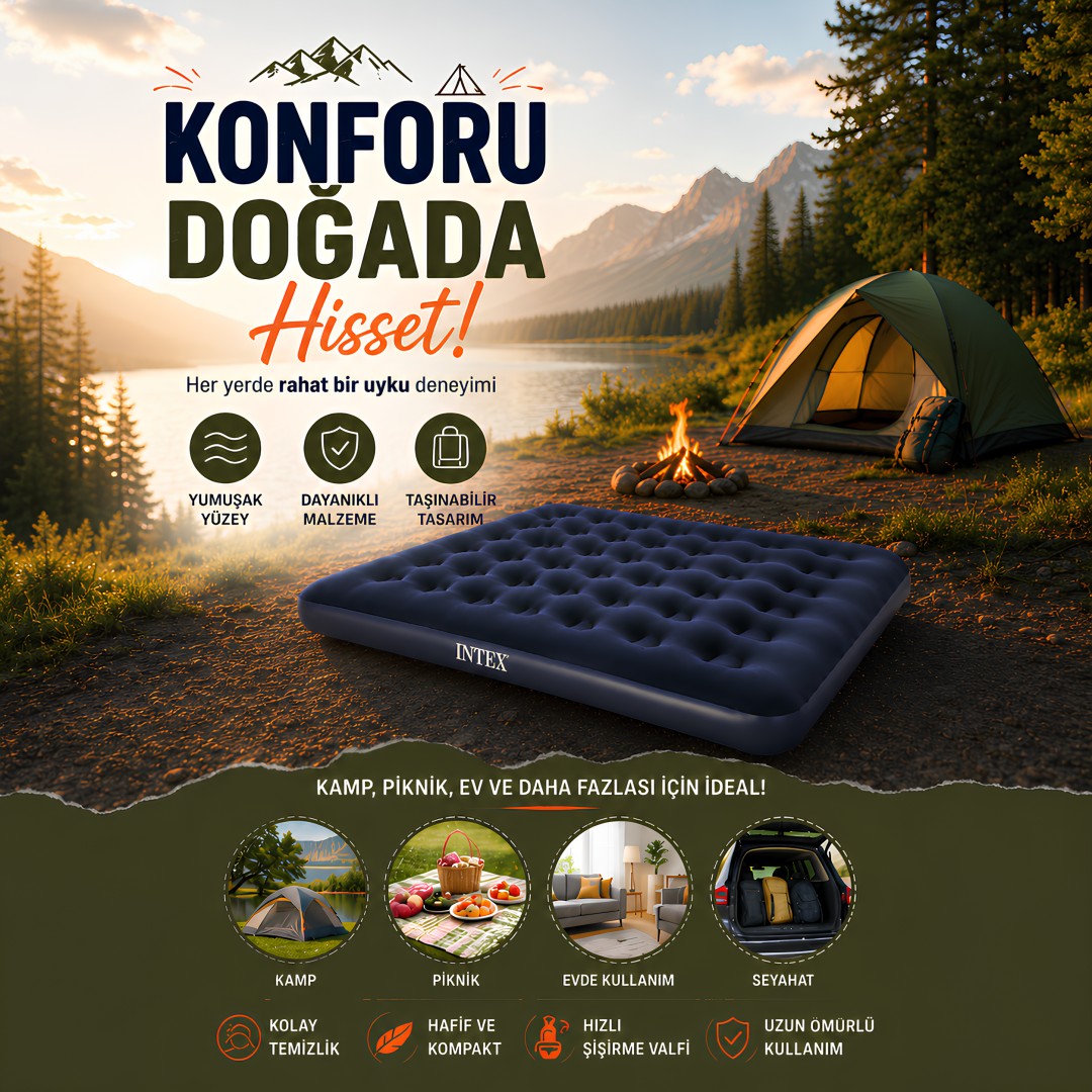 Inflatable Mattress Kmp226 Cift Kisilik Sisme Yatak Teknik Ozellikleri