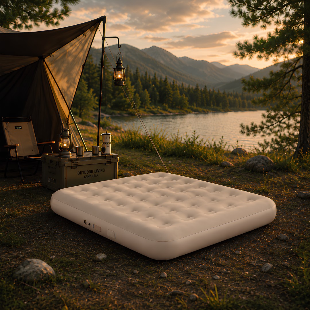 Inflatable Mattress KMP261 150x200 İki Kişilik Kamp ve Seyahat Şişme Yatağı