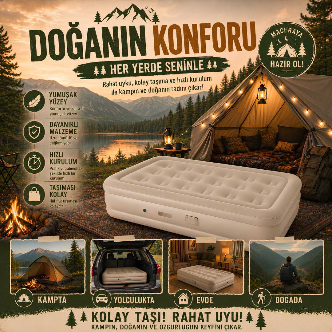 Inflatable Mattress Kmp262 Iki Kisilik Sisme Yatak Teknik Ozellikleri