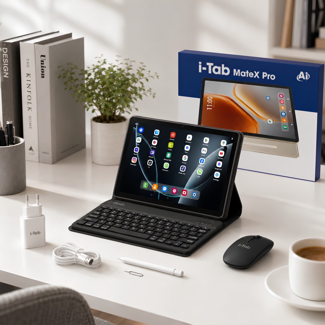i-Tab MateX Pro 10.1 İnç Android 15 Klavyeli Mouse Kalemli Tablet 16GB RAM 1TB model ve fiyatları