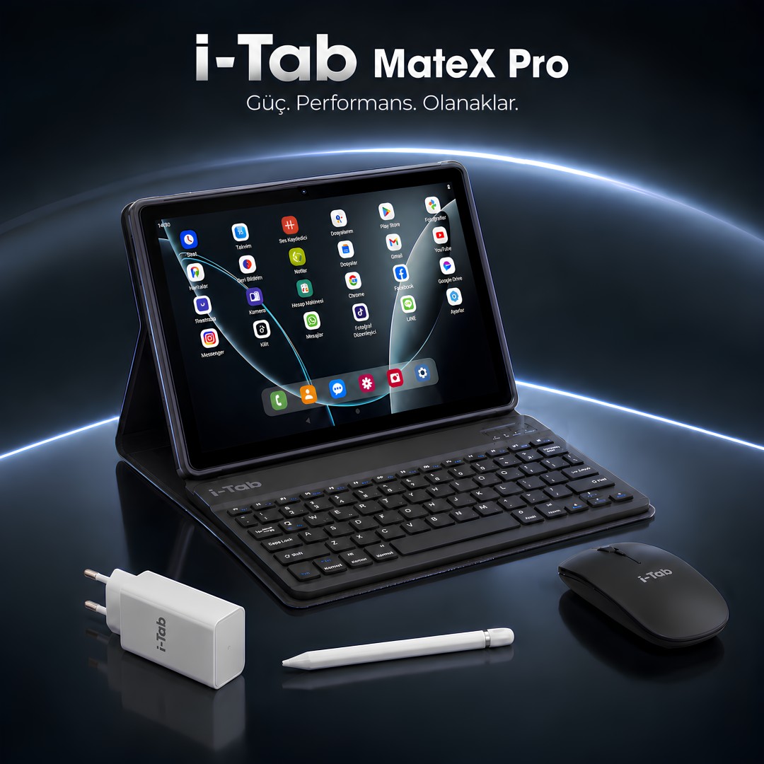 i-Tab MateX Pro 10.1 İnç Android 15 Klavyeli Mouse Kalemli Tablet 16GB RAM 1TB özellikleri