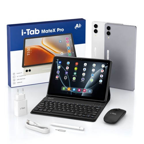 i-Tab MateX Pro 10.1 İnç Android 15 Klavyeli Mouse Kalemli Tablet 16GB RAM 1TB