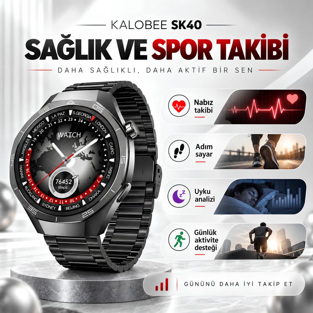 Kalobee Sk40 49 Mm Amoled 3 Kordonlu Akilli Saat