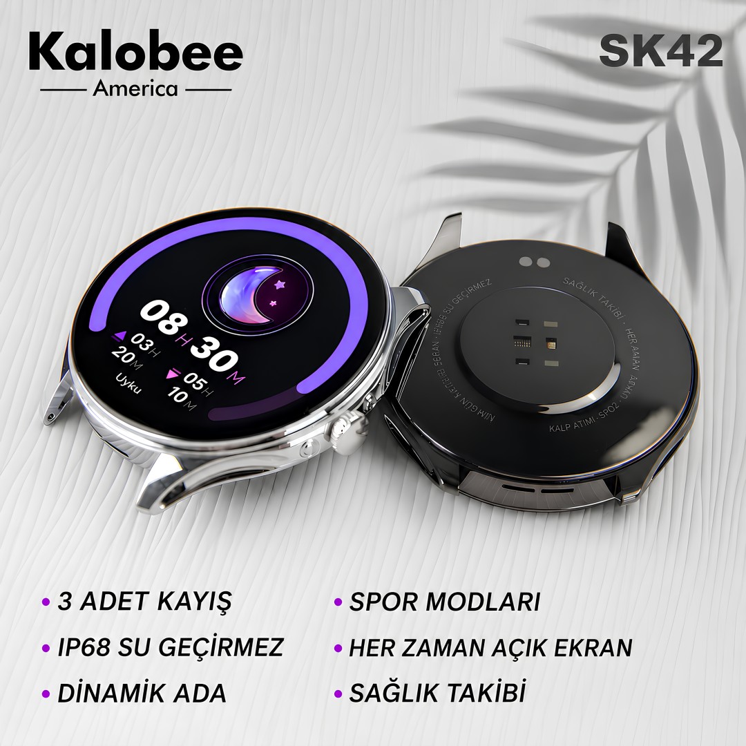 Kalobee Sk42 Amoled 3 Kordonlu Ince Kasa Akilli Saat Fiyatlar
