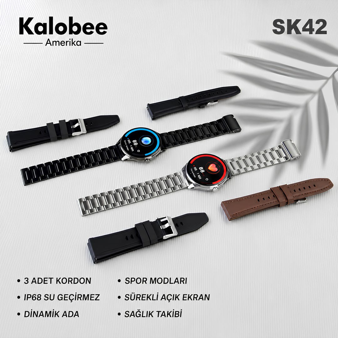 Kalobee Sk42 Amoled 3 Kordonlu Ince Kasa Akilli Saat Model Fiyatlar