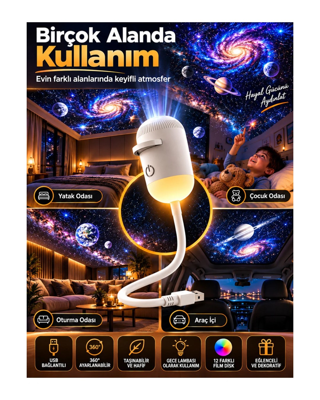 Lambox Gl001 Yildizli Oda Galaksi Projektoru Ozellikler