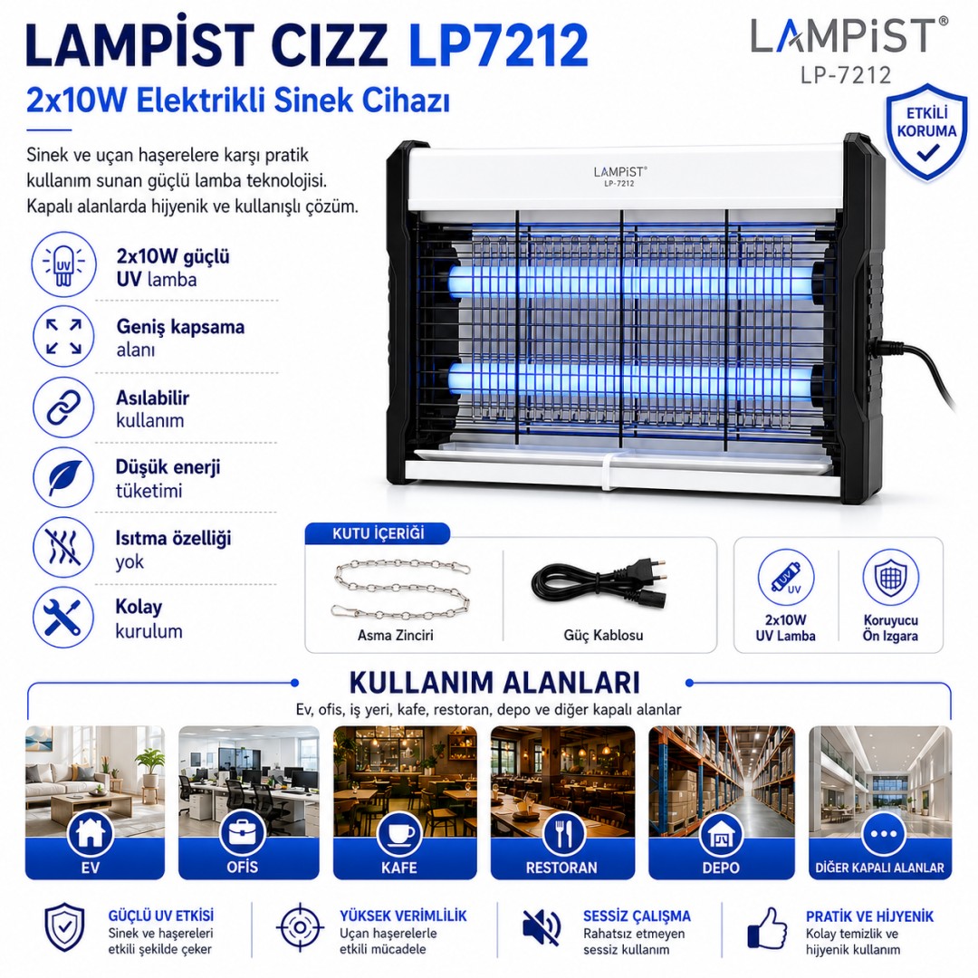 Lampist Cızz LP7212 2x10W Elektrikli Sinek Cihazı teknik özellikler