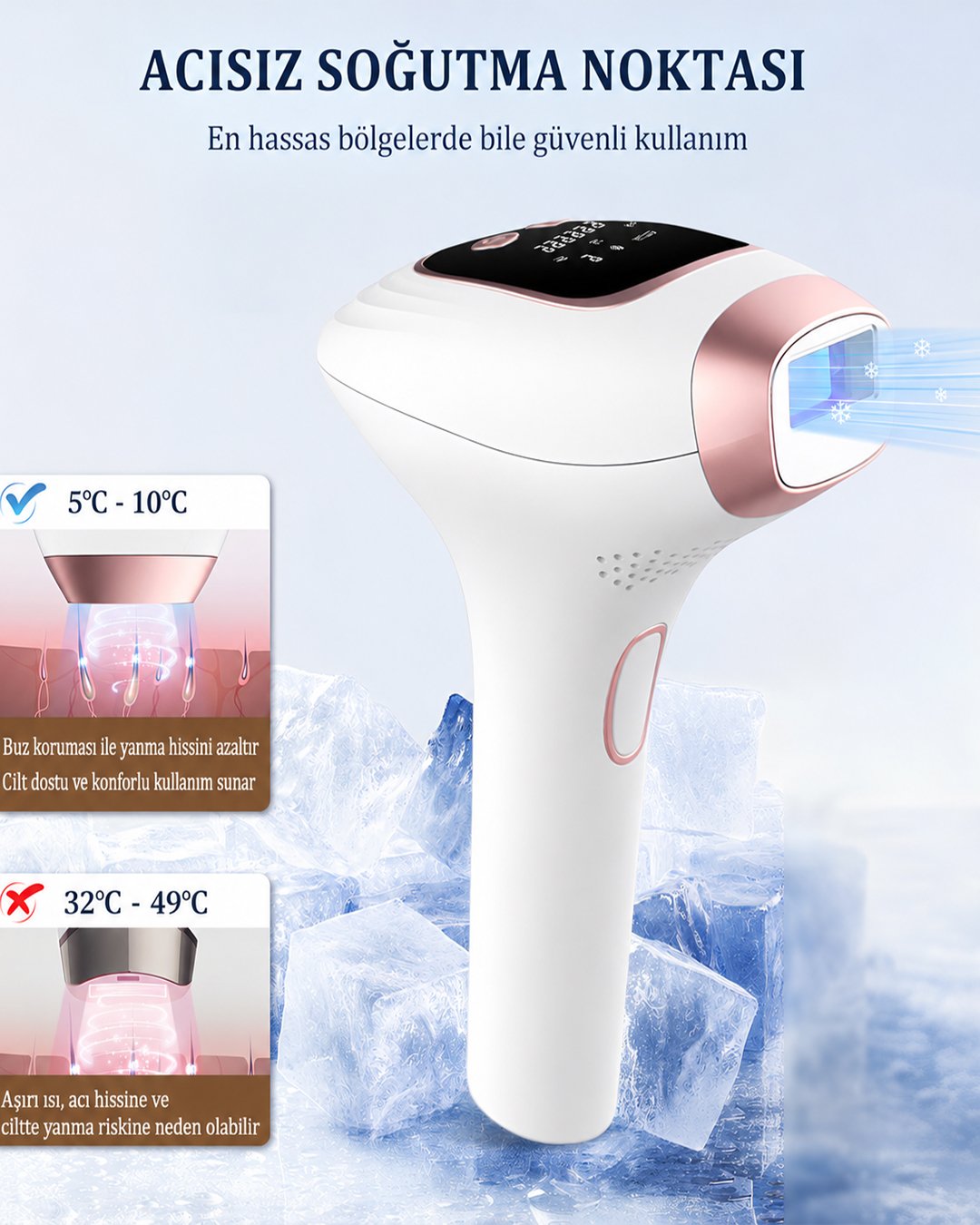 Lumiva LV001 buz sogutmalı ipl epilasyon cihazı soğutma özellikleri