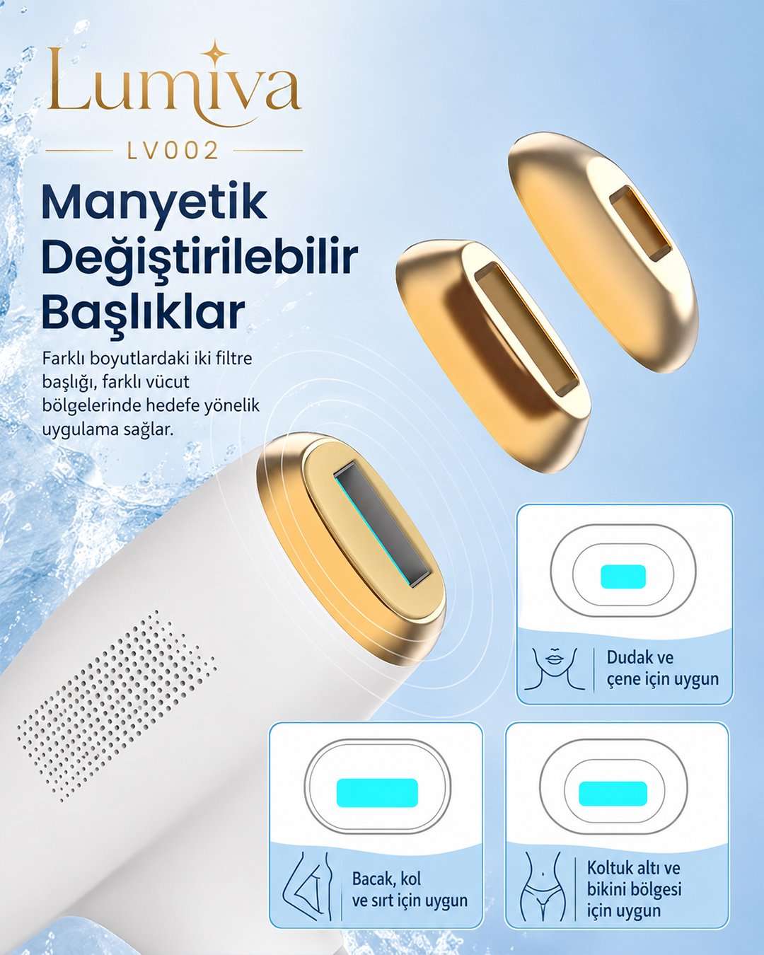 Lumiva LV002 Buz Soğutmalı IPL Epilasyon Cihazı özellikleri