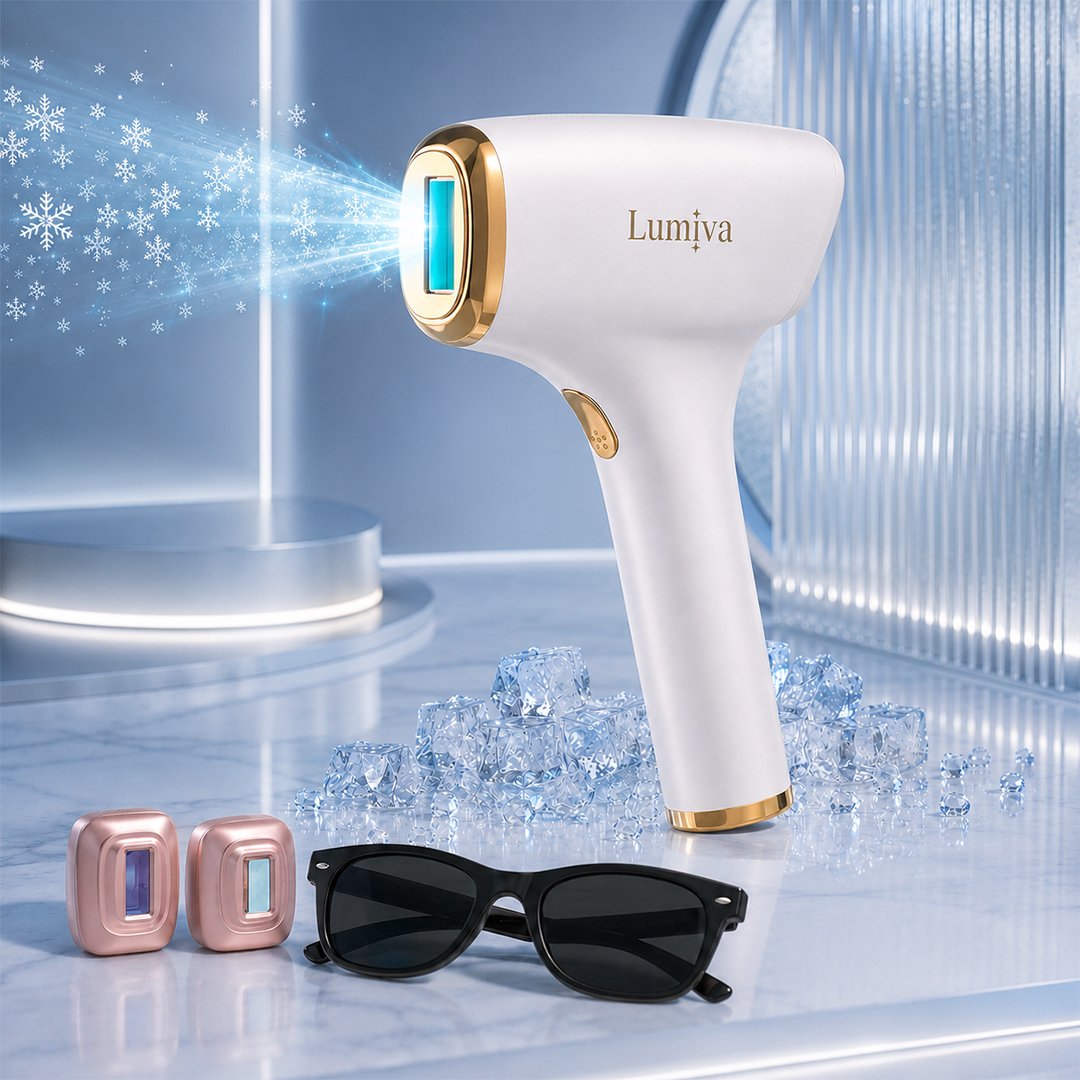 Lumiva LV002 Buz Soğutmalı IPL Lazer Epilasyon Cihazı - 9 Seviye 3 Mod 2 Başlık Cilt Gençleştirme ve Akne Azaltma Modu