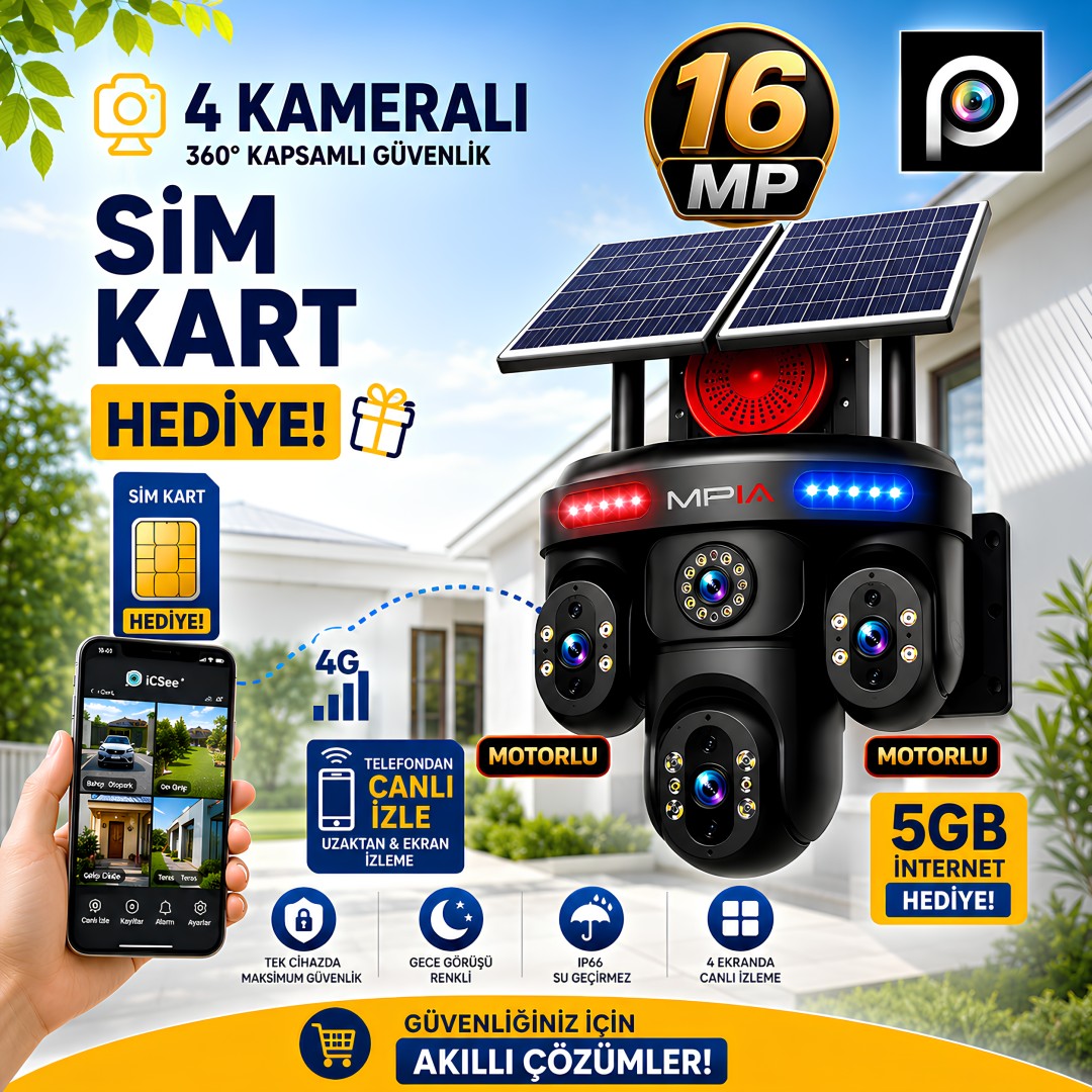 Mpia Renora 16mp 4g Aov Cift Solar Panelli 4 Kamerali Guvenlik Kamerasi Yorumlari