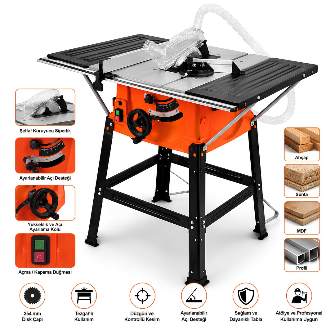 Murcell M1YD-ZB-2541 Elektrikli Tezgahlı Kesme Makinesi 254 mm model fiyatlar